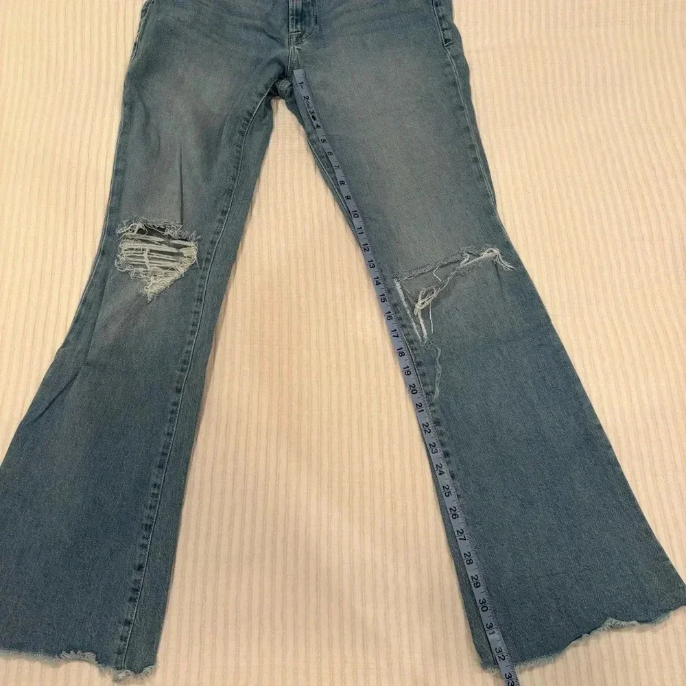 Good American Womens Denim High Rise Jeans Bootcut Distressed Size 8/29 RN151301